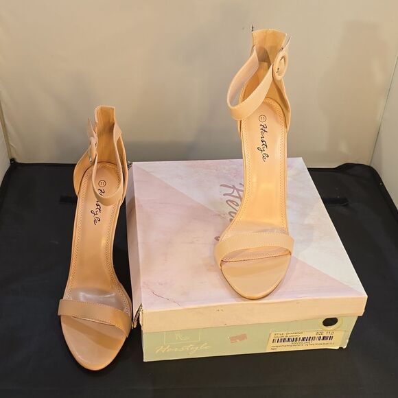 BRAND NEW HERSTYLE CHARMING- ANKLE STRAP ROUNDED BUCKLE OPEN TOE STILETT… - Picture 14 of 15